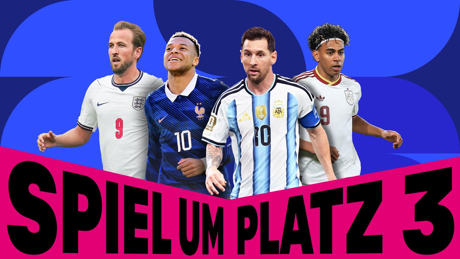 Werbegrafik mit Spielern der verbleibenden Teilnehmern des Wettbewerbs